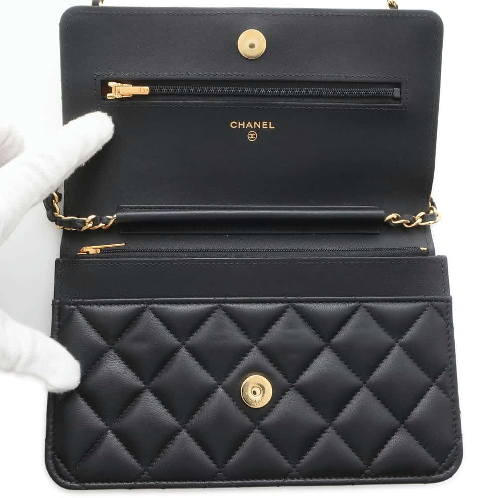 CHANEL Chain wallet Black AP0250 Lambskin