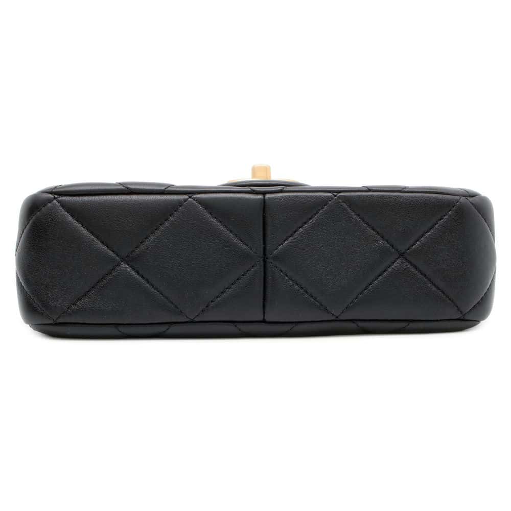 Chanel Matelasse Pearl Ball Flap Bag Black AS4861 Lambskin Faux Pearl Size Small