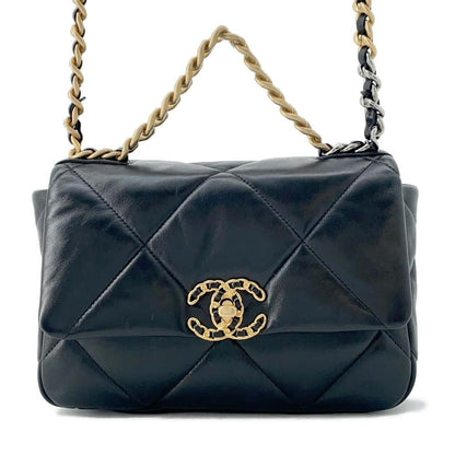 Chanel Chanel19 Chain Shoulder Bag Black AS1160 Lambskin