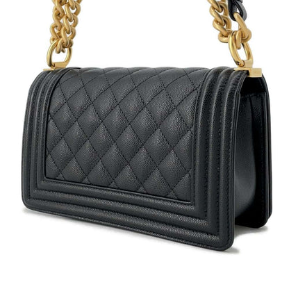 Chanel Boy Chanel ChainShoulder Black A67085 Caviar Leather Size Small