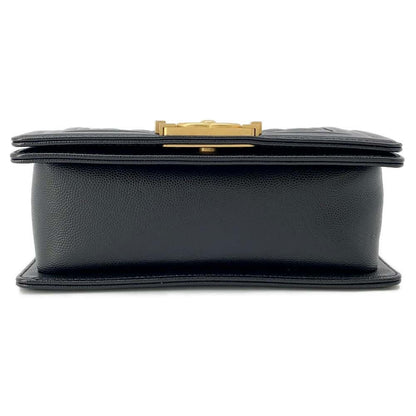 Chanel Boy Chanel ChainShoulder Black A67085 Caviar Leather Size Small