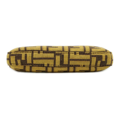 FENDI Fragment Collaboration Baguette Slim Clutch Yellow/Brown/White 8BS073 Canvas