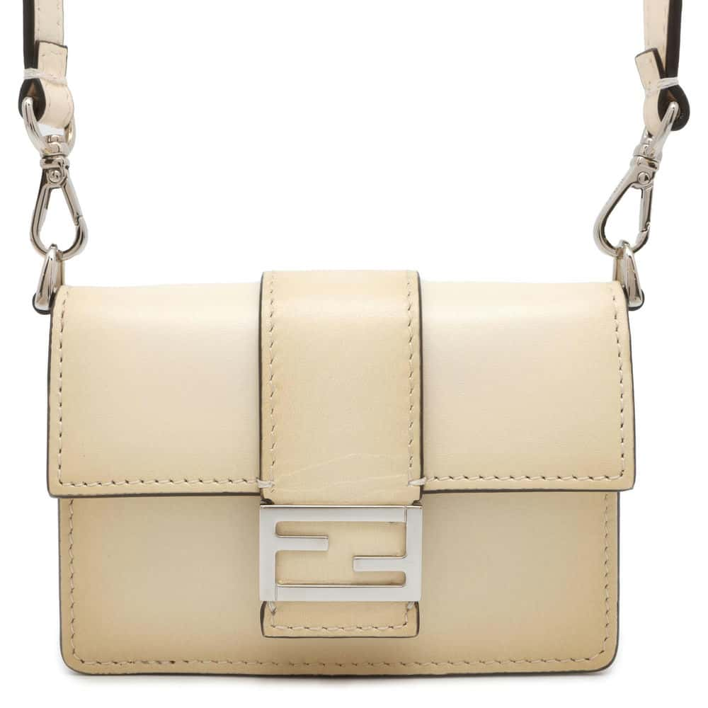 FENDI Flat Bucket Shoulder Wallet BeigeGradation 7M0311 Leather