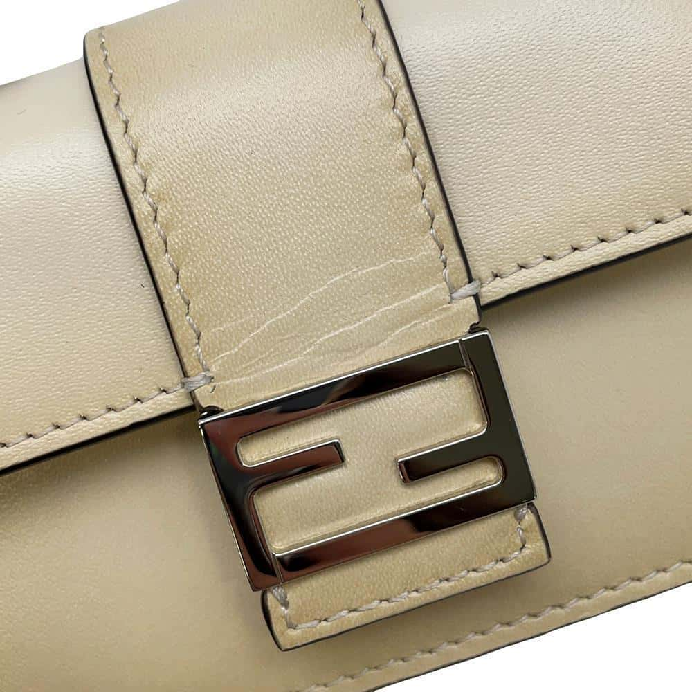 FENDI Flat Bucket Shoulder Wallet BeigeGradation 7M0311 Leather