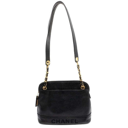 Chanel WChain One Shoulder Bag Black A08058 Caviar Leather
