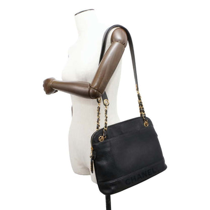 Chanel WChain One Shoulder Bag Black A08058 Caviar Leather