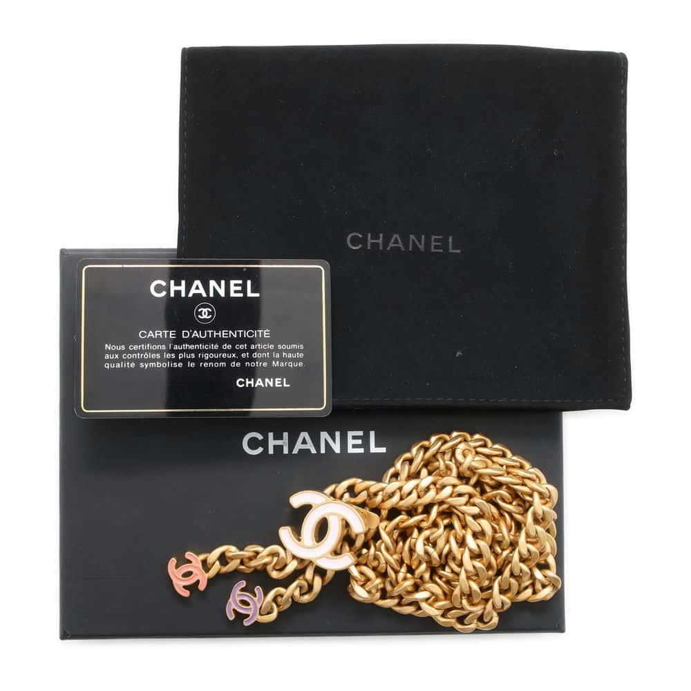 CHANEL Chain wallet Pink Tweed