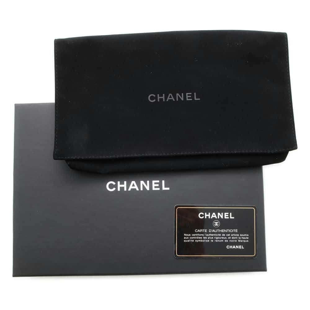 CHANEL CC Logo Chain Wallet Black A48654 Caviar Leather