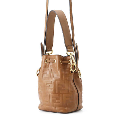 FENDI Montrezor Brown 8BS010 Leather Size Mini