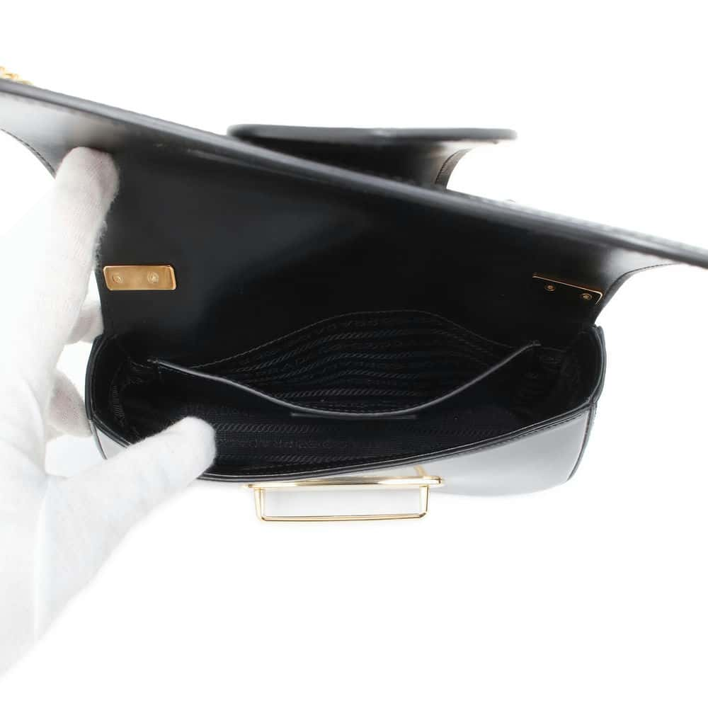 PRADA ChainShoulder Bag Black 1BD219 Leather