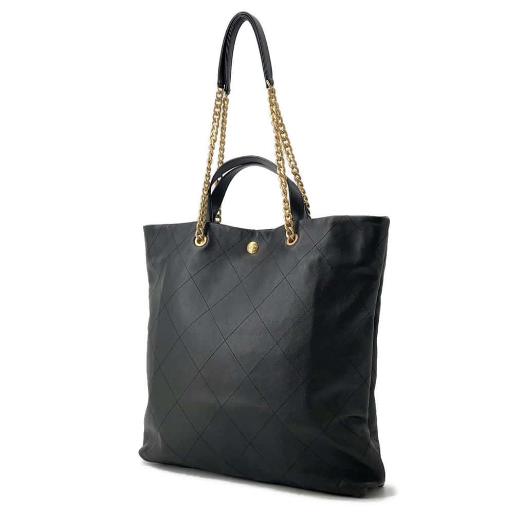 CHANEL Matelasse 2way Chain Tote Black AS3128 Lambskin