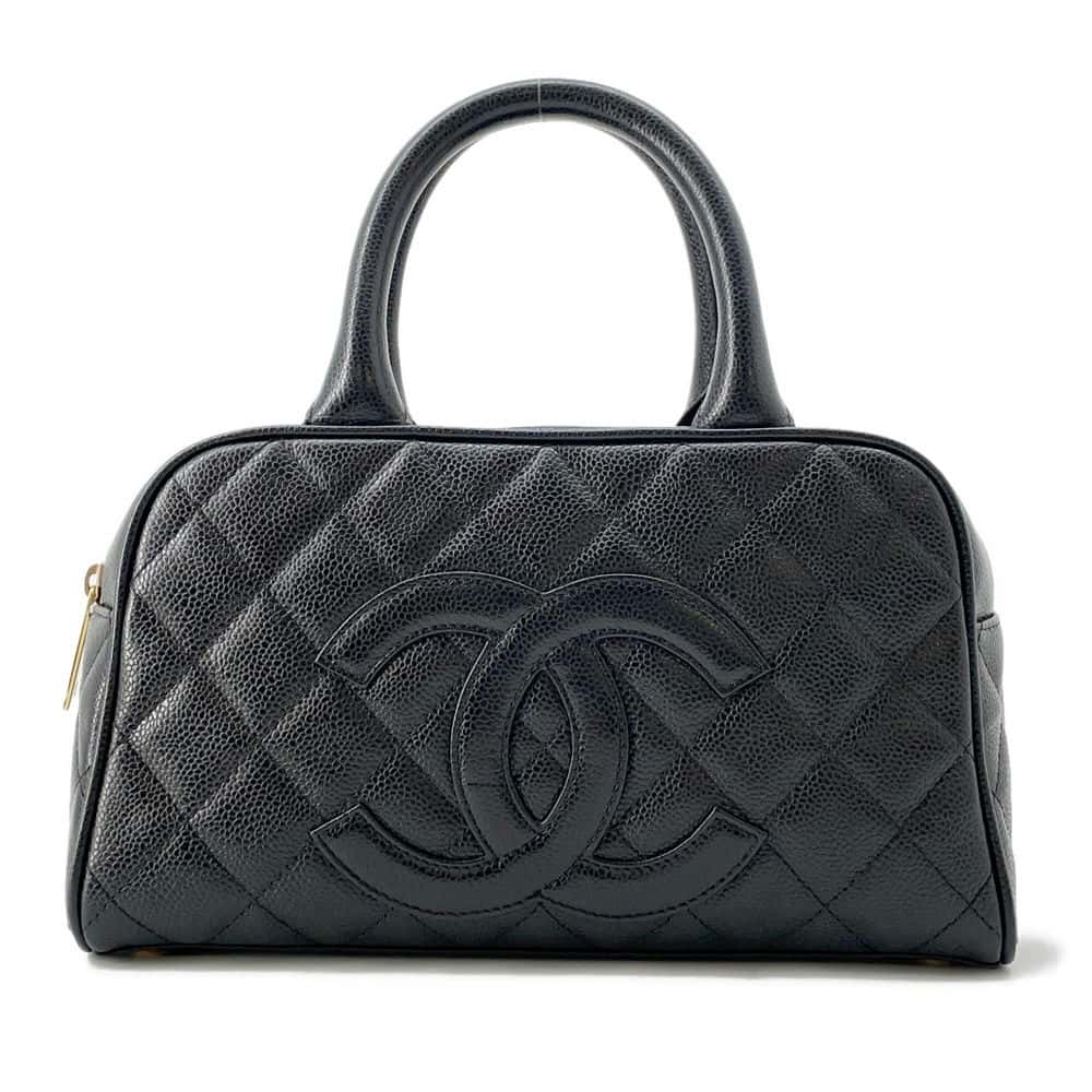 Chanel Matelasse Mini Travel Bag Black A20996 Caviar Leather