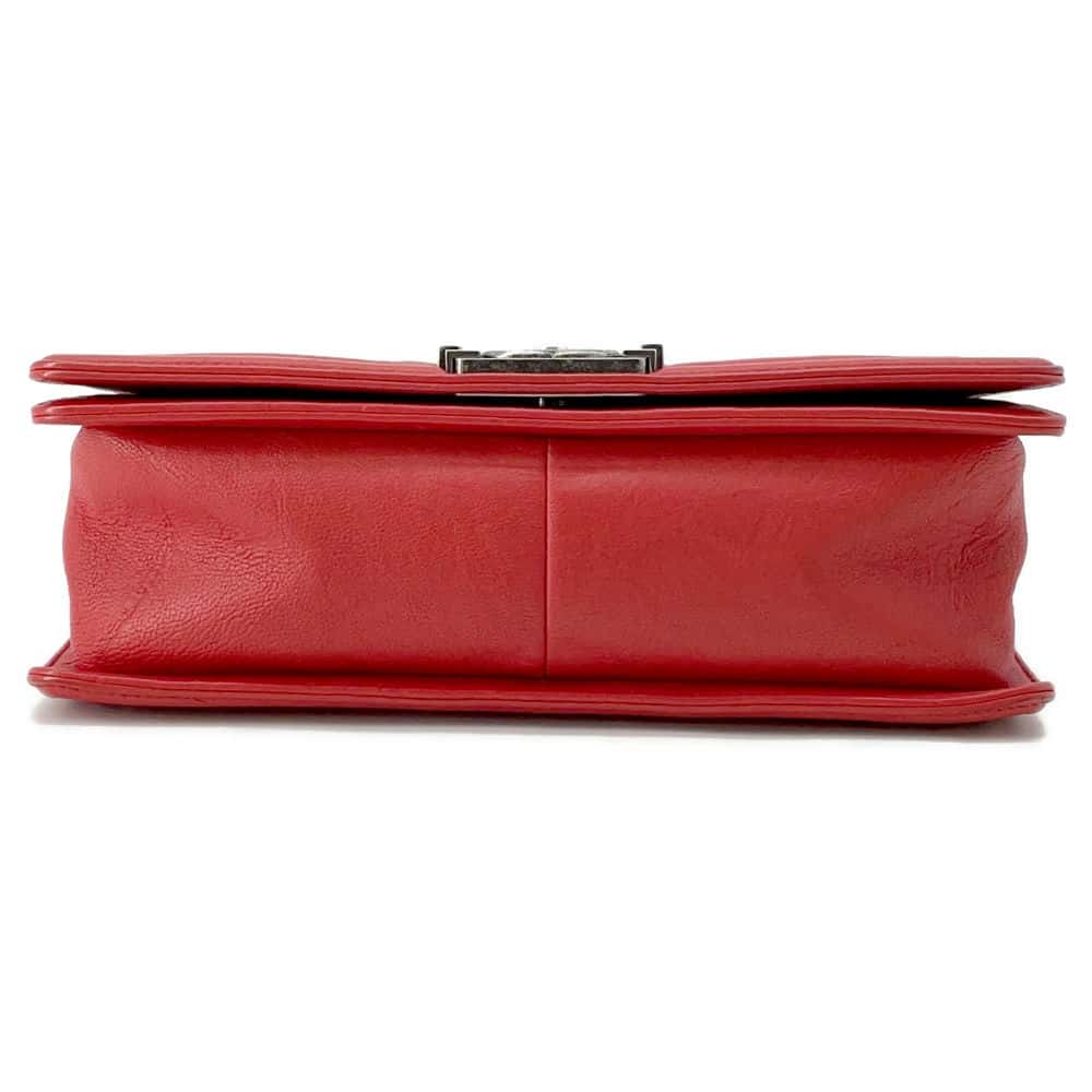 Chanel Boy Chanel ChainShoulder Studded Red A67086 Vintage calf Size 25