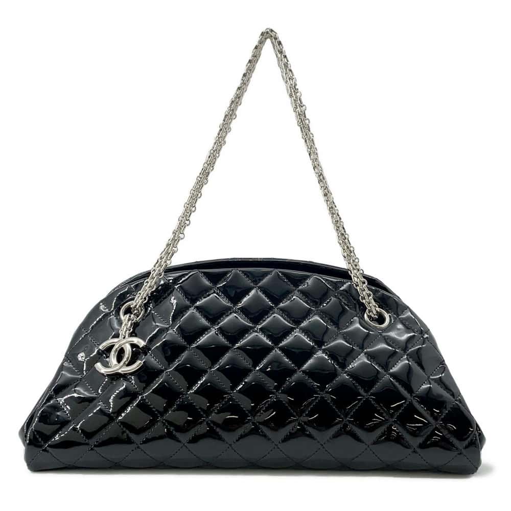 Chanel Mademoiselle Bowling Bag Black A50556 Patent Leather