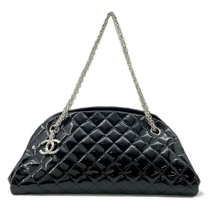 Chanel Mademoiselle Bowling Bag Black A50556 Patent Leather