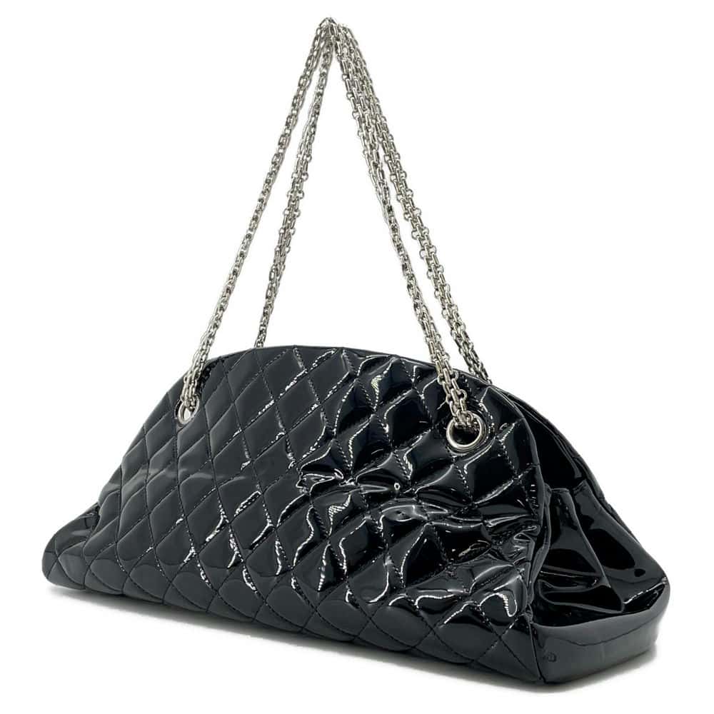 Chanel Mademoiselle Bowling Bag Black A50556 Patent Leather