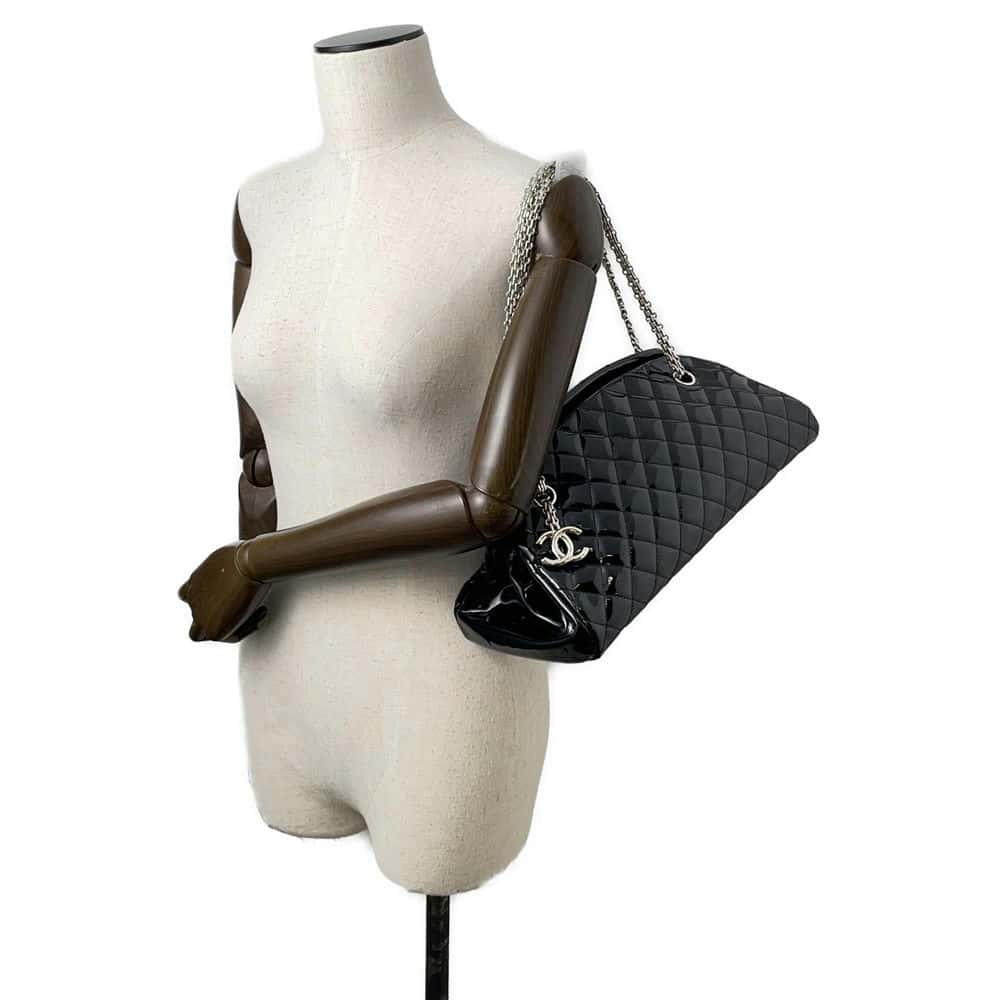 Chanel Mademoiselle Bowling Bag Black A50556 Patent Leather