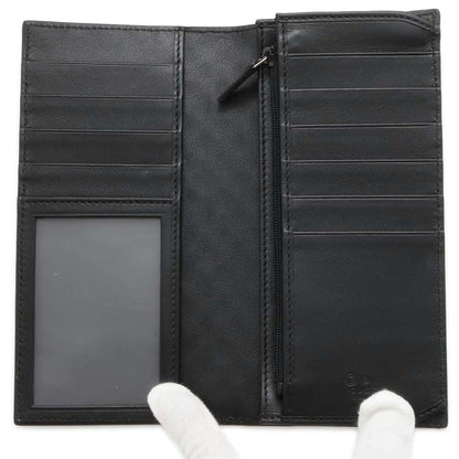 GUCCI MicroGuccissima Bifold Wallet Long Wealth Cloth Black 544479 Leather