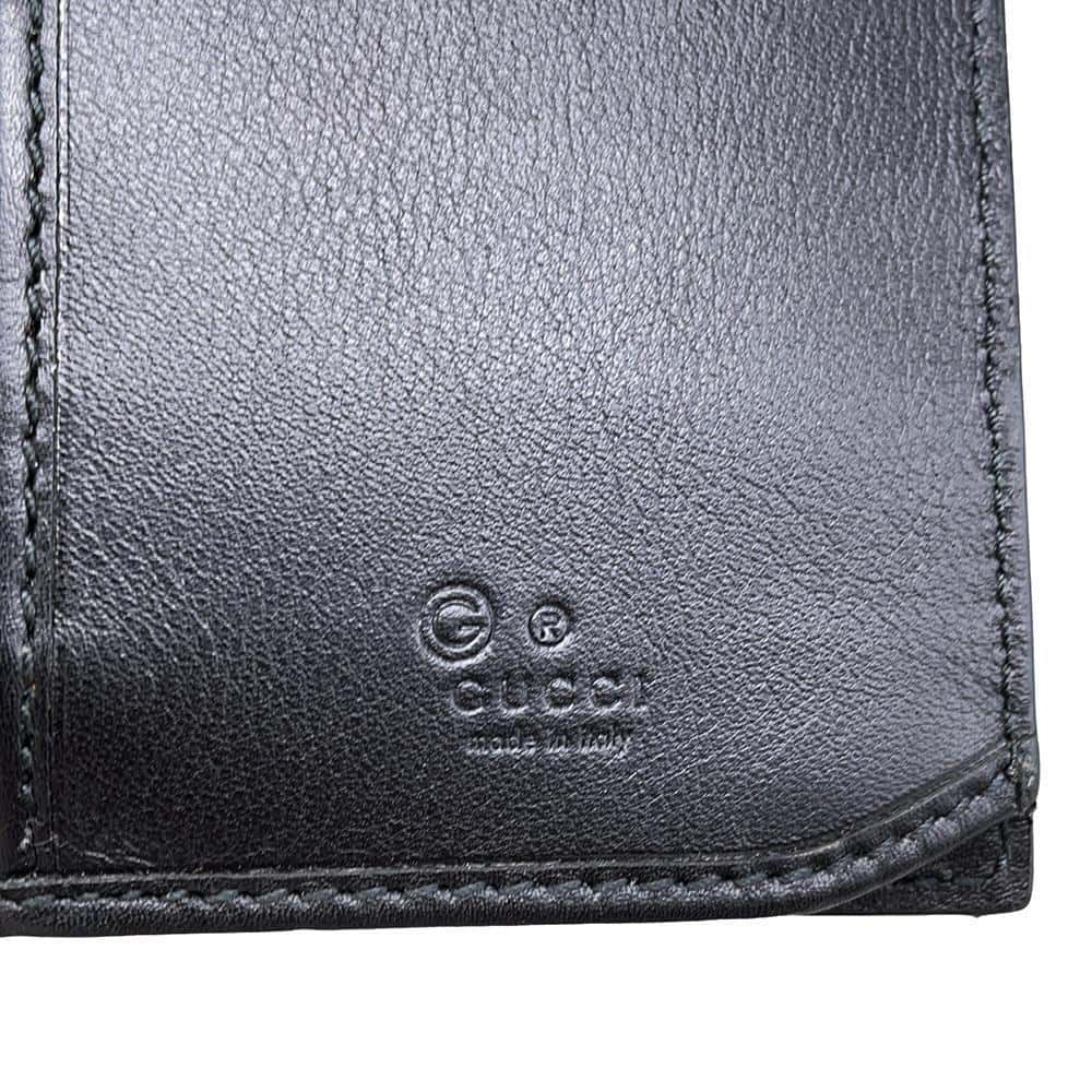 GUCCI MicroGuccissima Bifold Wallet Long Wealth Cloth Black 544479 Leather