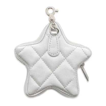 Chanel Star motif coin purse Silver Lambskin