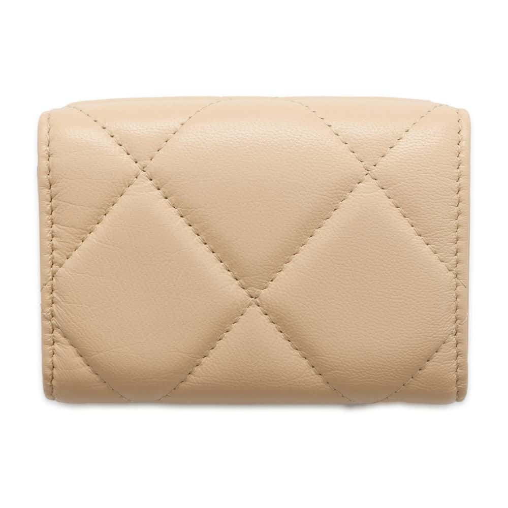 CHANEL CHANEL19 Small Flap Wallet Beige AP1789 Lambskin