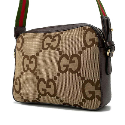 GUCCI jumbo GG messenger bag Beige 675891 Canvas Leather