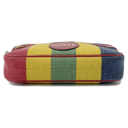 GUCCI Baiadera Striped Waist Bag Multicolor 625895 Canvas Leather