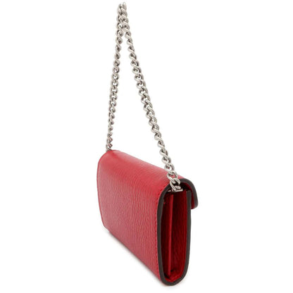 GUCCI Dionysus Chain Card Case Red 574930 Leather