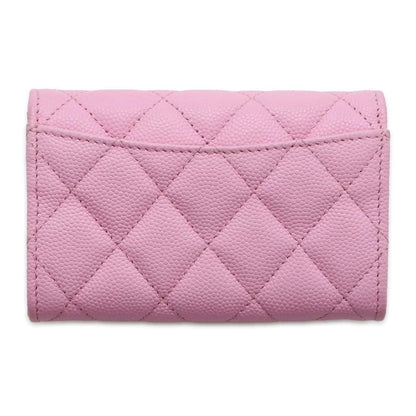 Chanel Matelasse Classic Flap Card Case Pink AP0214 Caviar Leather