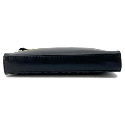 FENDI Zucca Slim Clutch Bag Black/Gray 7VA491 PVC Coated Canvas Leather