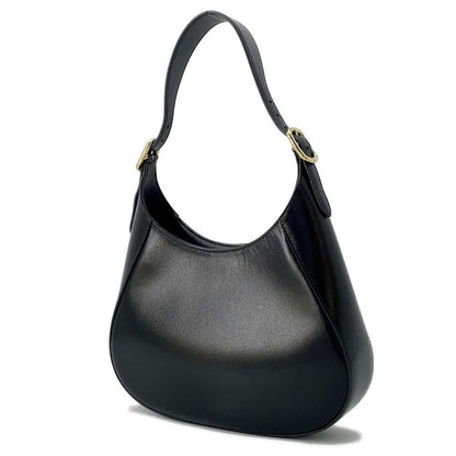 PRADA Triangle Logo One Shoulder Bag Black 1BC179 Leather