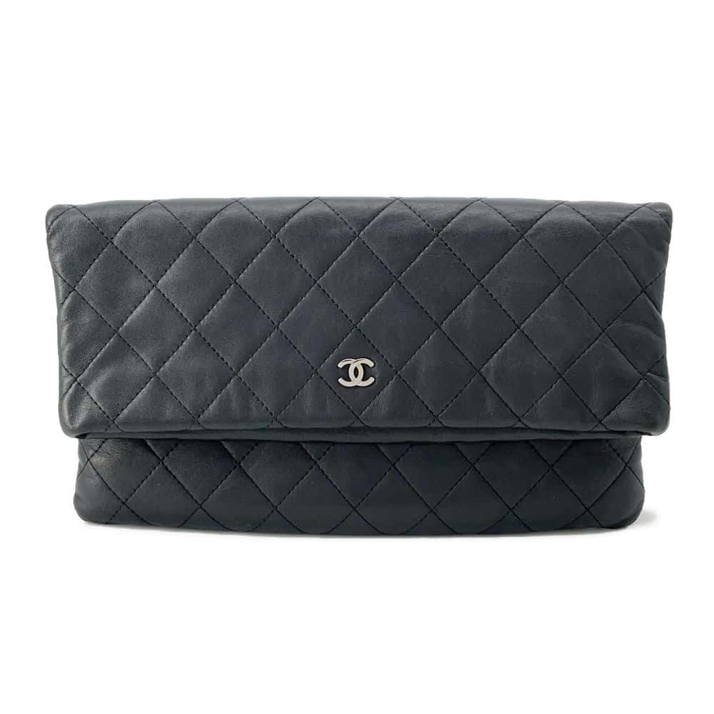 Chanel Matelasse Clutch Bag Black A69391 Lambskin