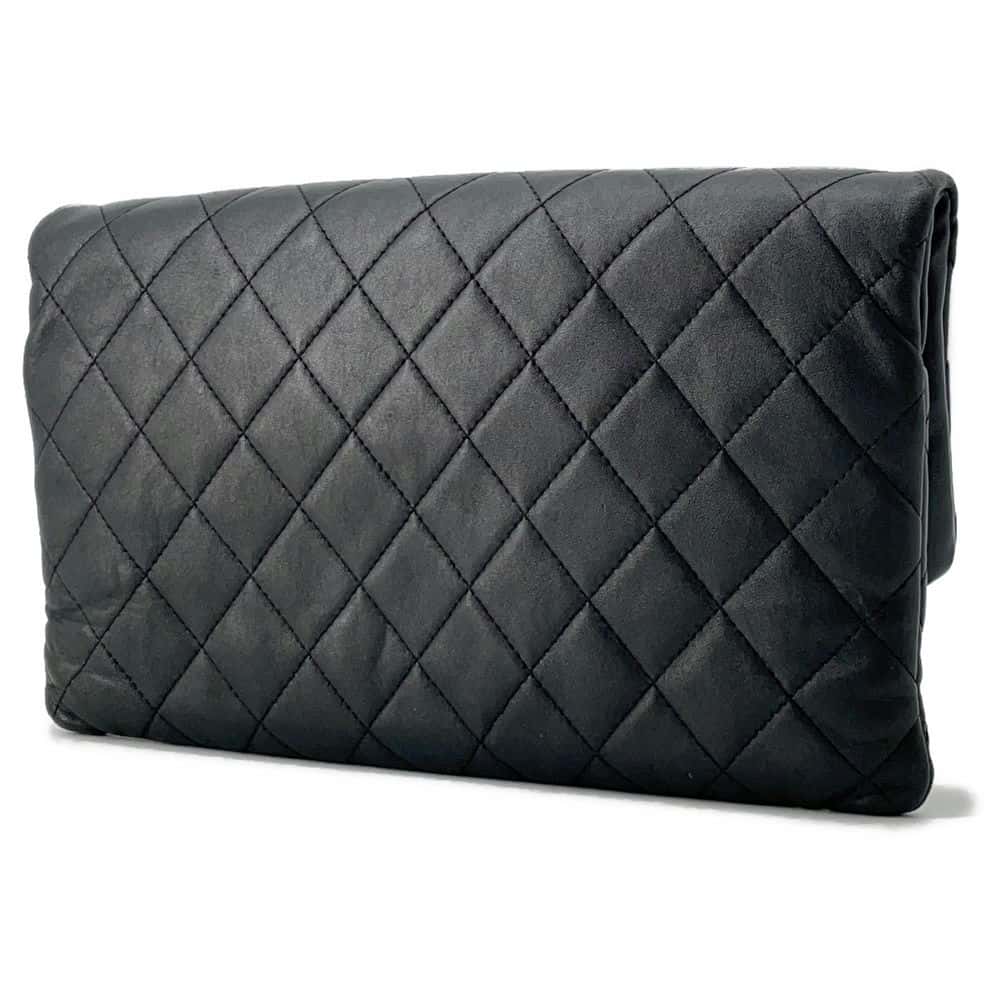 Chanel Matelasse Clutch Bag Black A69391 Lambskin