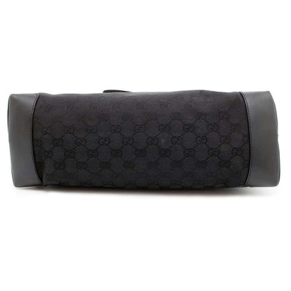 GUCCI GG Canvas Tote Bag Black 34339 Canvas Leather