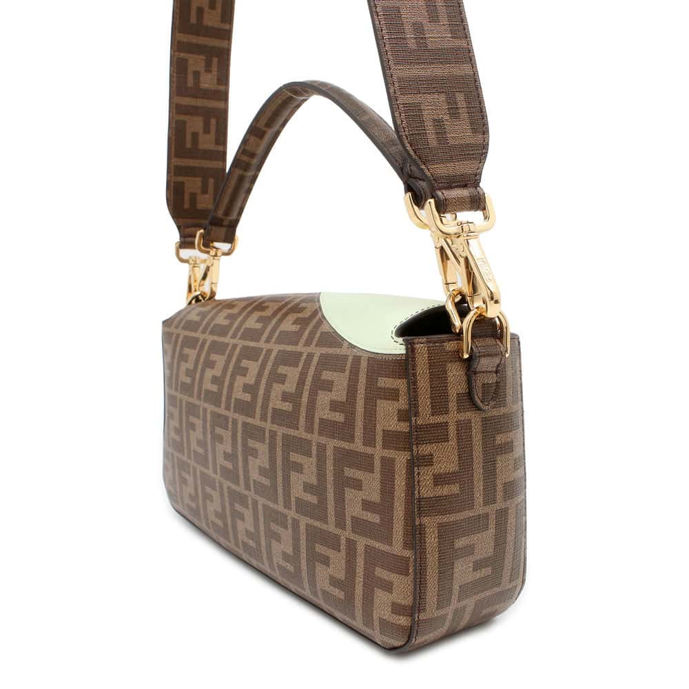 FENDI Baguette Antonio Lopez Brown/Multicolor 8BR600 PVC Coated Canvas Leather Size Medium