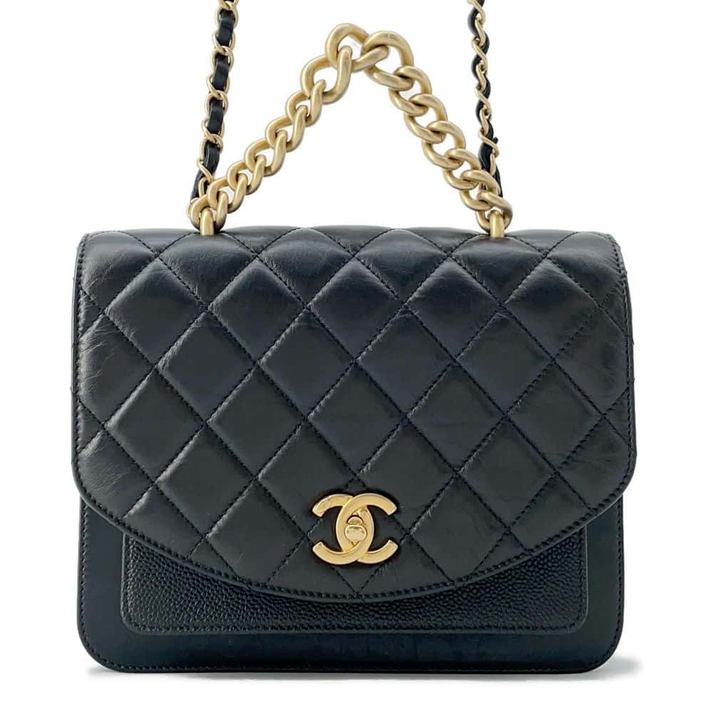Chanel Matelasse 2WAY ChainShoulder Bag Black AS0785 Leather Caviar Leather