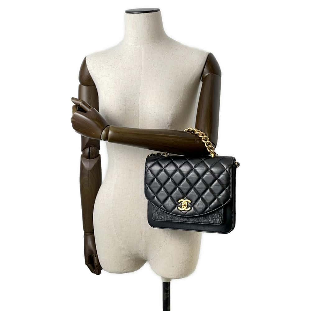 Chanel Matelasse 2WAY ChainShoulder Bag Black AS0785 Leather Caviar Leather