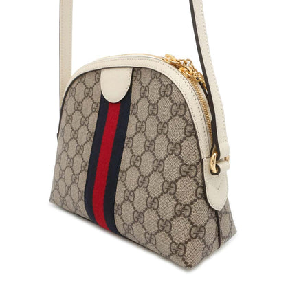 GUCCI Ophidia GG Supreme Shoulder Bag Beige/Ivory 499621 GG SupremeCanvas Leather