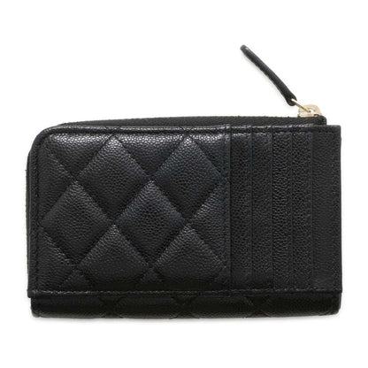 Chanel Matelasse Classic Zip Card Coin Purse Black AP3179 Soft Caviar Leather