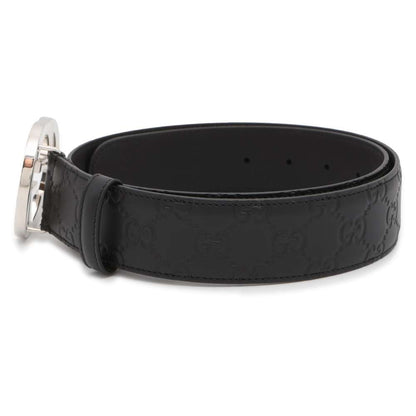 GUCCI Signature Leather Belt Black 411924 Leather Size 90