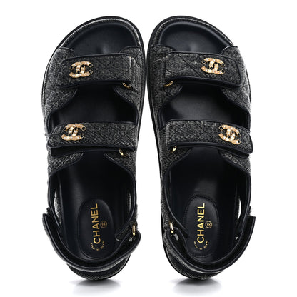 Velvet Velcro Dad Sandals 38.5 Grey