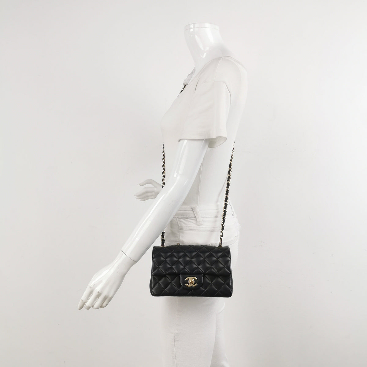 Chanel Classic Flap Rectangular Mini Black Lambskin Leather Gold Hardware, 2016-2017