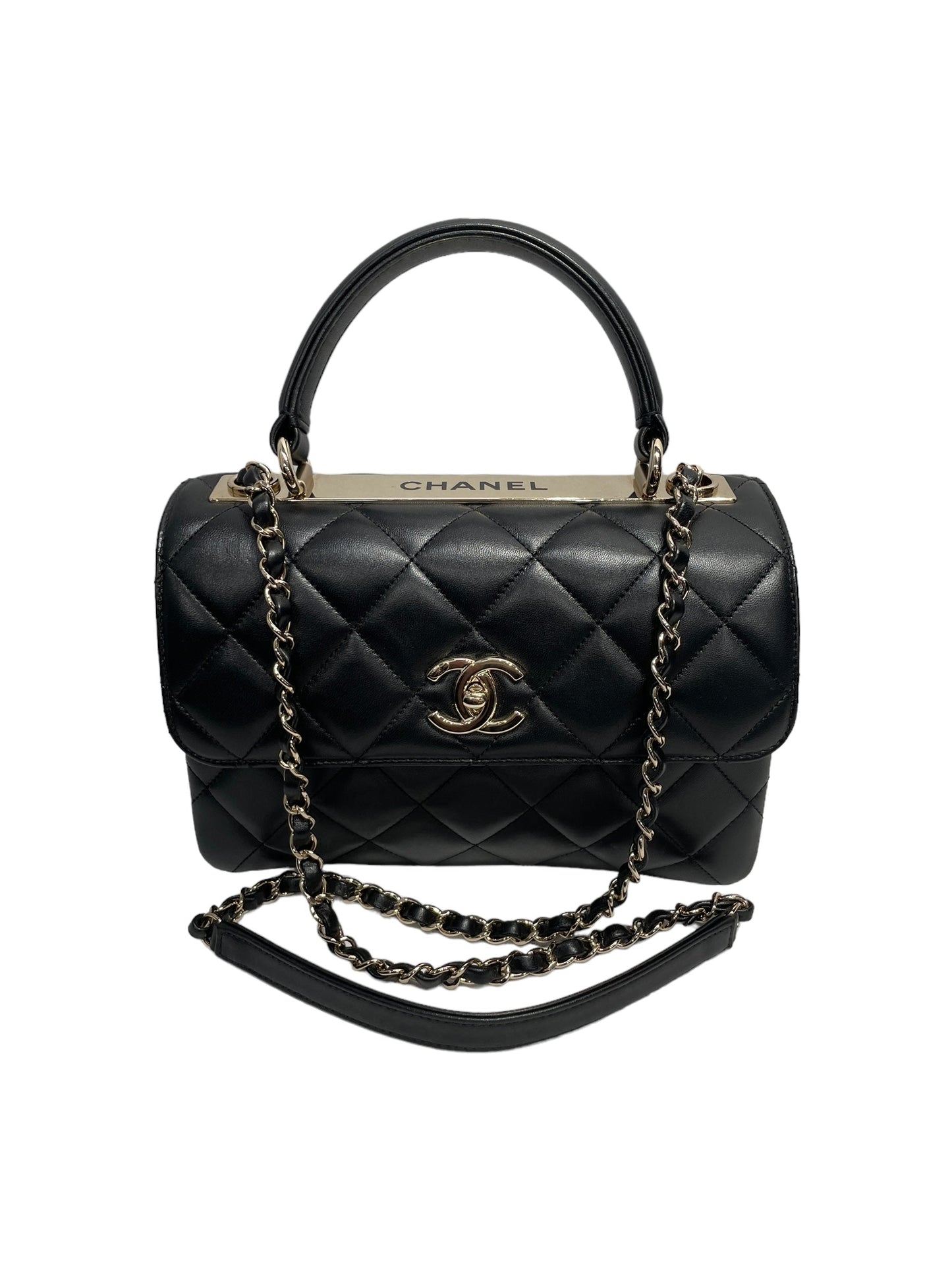 Chanel Hand Bag OS Lambskin BLK FLAP Bag CC