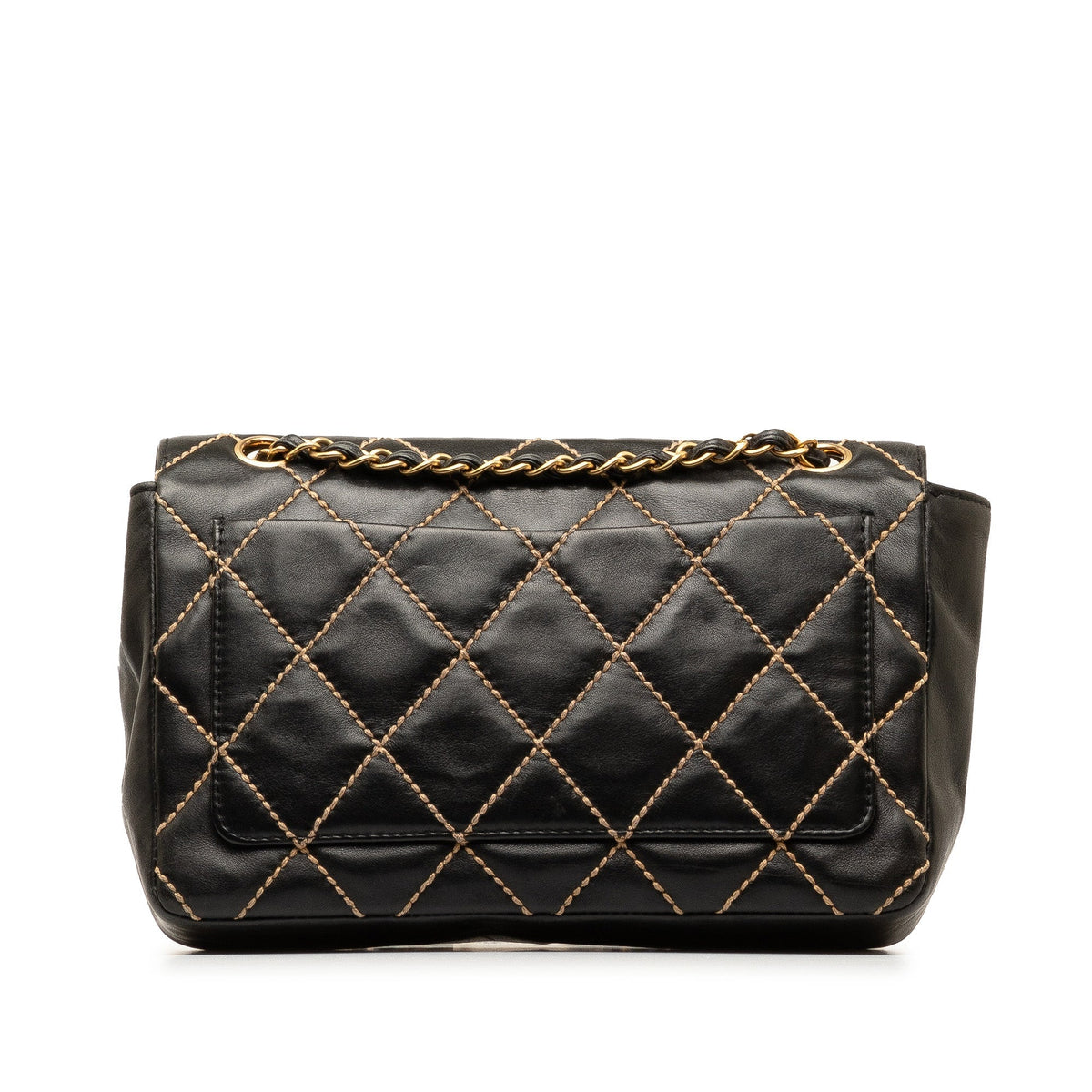 CHANEL CC Wild Stitch Lambskin Flap Shoulder Bag