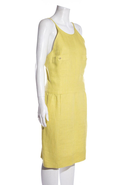 Chanel Citrine Dress With Button Detail SZ 40