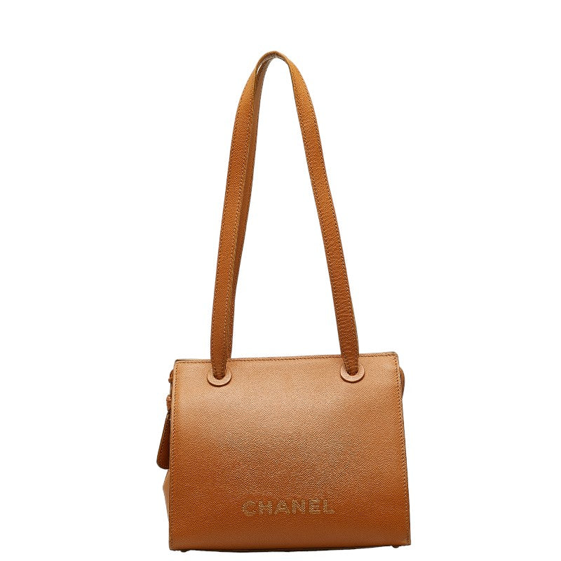 CHANEL CHANEL LOGO TORTE BAG CABIAR SKIN BRUN LADY SCHOOL