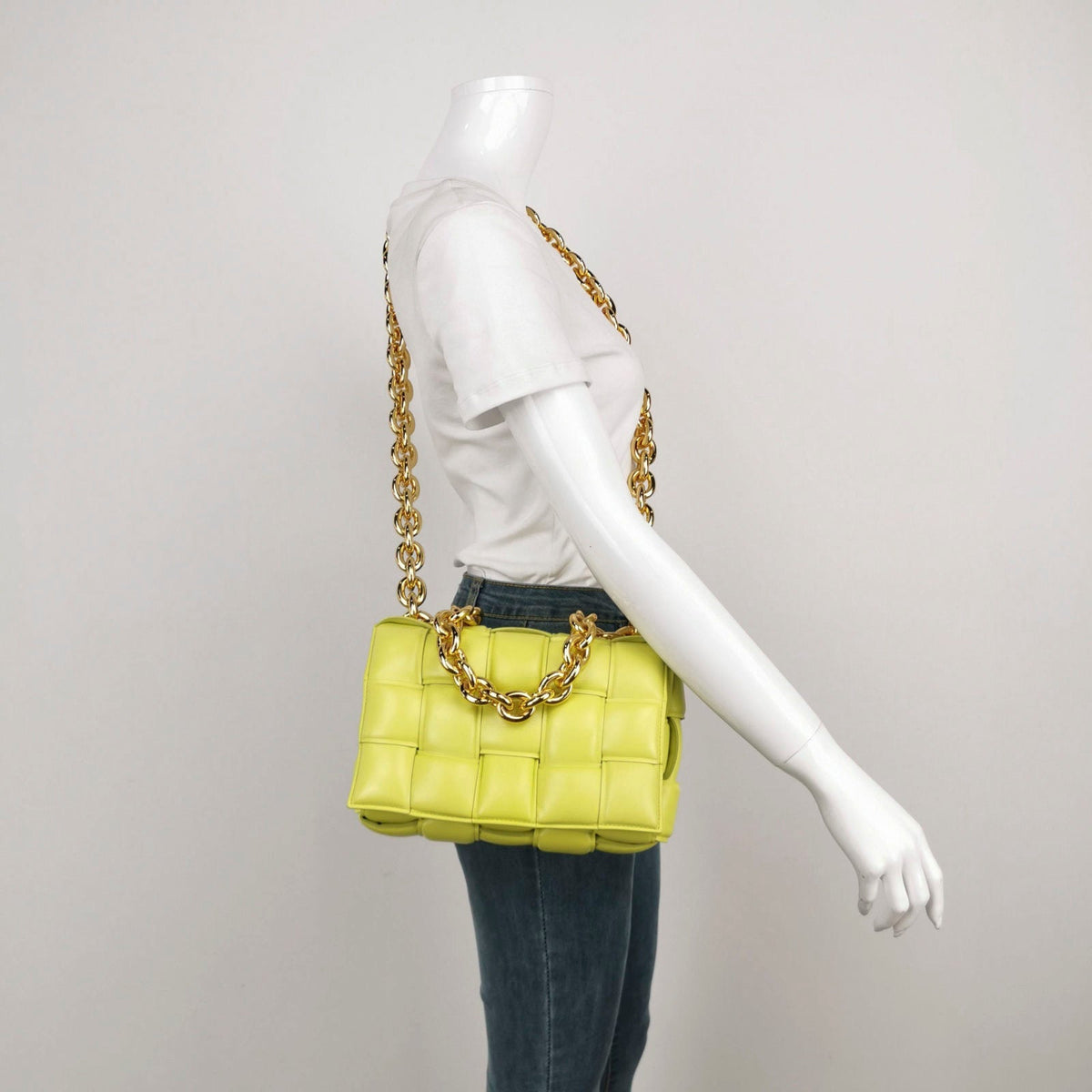 Bottega Veneta Chain Cassete Lime Yellow Crossbody Bag