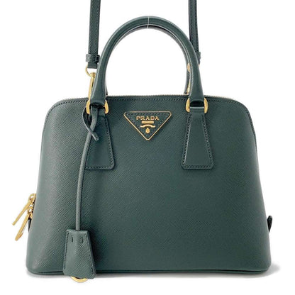 PRADA Saffiano LeatherLux Leather 2WAY Handbag Green BL0838 Saffiano LeatherLux Leather