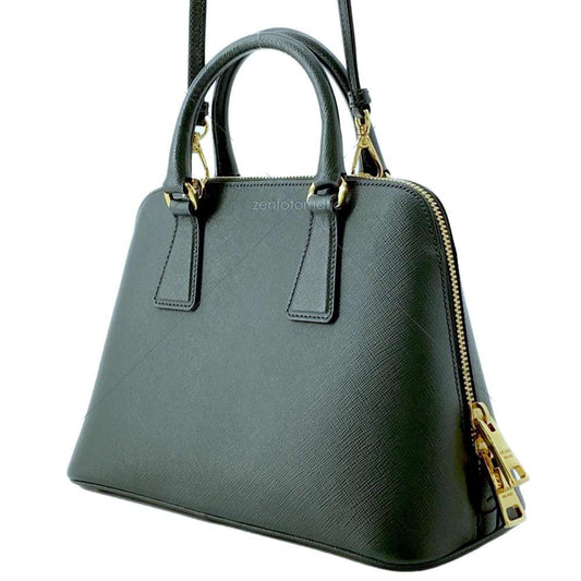 PRADA Saffiano LeatherLux Leather 2WAY Handbag Green BL0838 Saffiano LeatherLux Leather