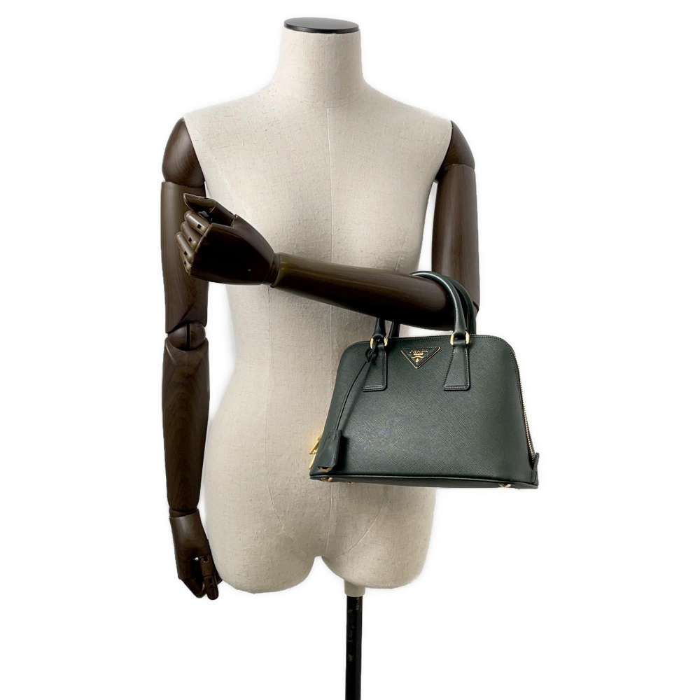 PRADA Saffiano LeatherLux Leather 2WAY Handbag Green BL0838 Saffiano LeatherLux Leather